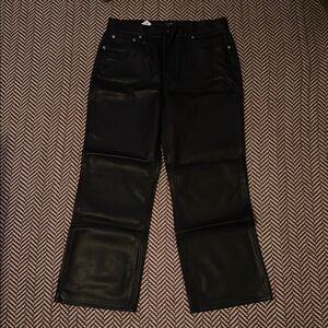 NWT Black Leather Women's JCrew Pants